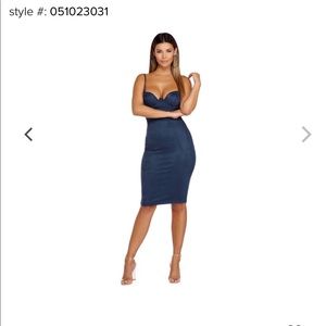 Beautiful Blue Bodycon Midi Dress From Windsor